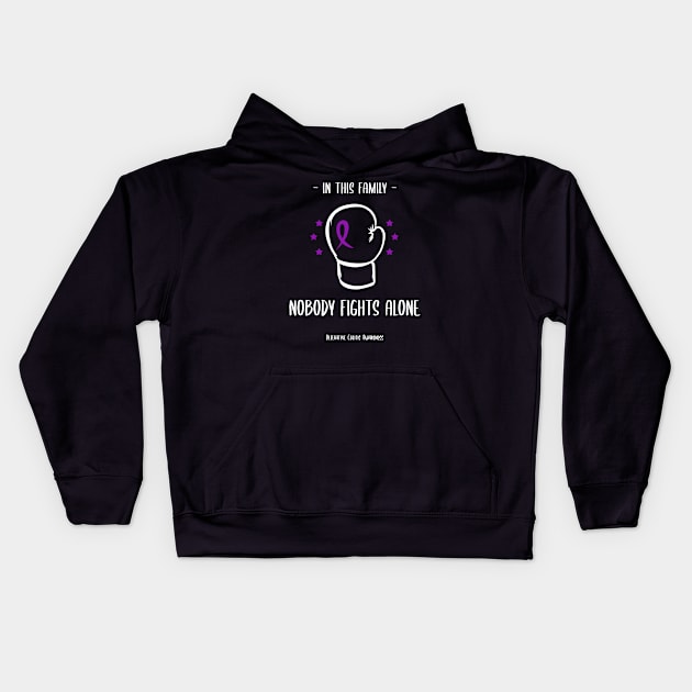 In This Family Nobody Fights Alone. Ulcerative Colitis Awareness Kids Hoodie by Invisbillness Apparel